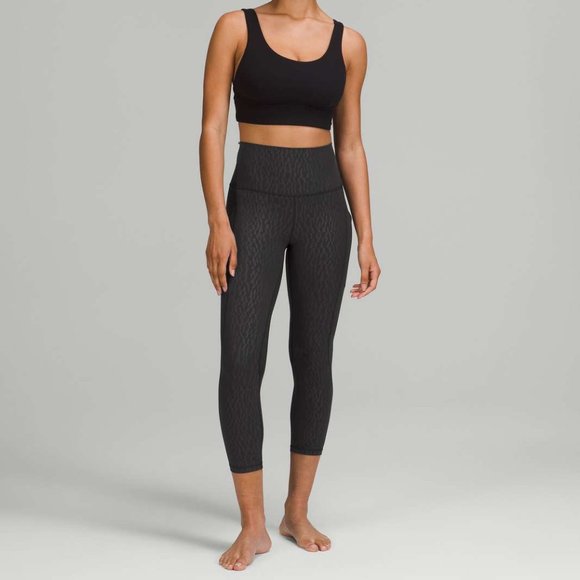 lululemon athletica Pants - NWT Lululemon Align High Rise Crop 23" *pockets, Sz 6, Segment Emboss Black